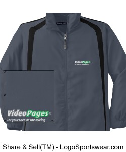 Mens VideoPages Grey and Black Jacket (1) Logo - Logo on Left Chest Area. Design Zoom